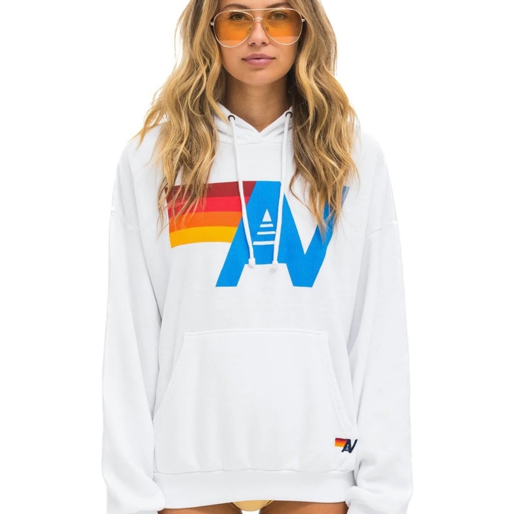 Aviator Nation White Logo Hoodie